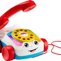 Fisher-Price Toddler Pull Toy Chatter Telephone Pretend Phone with Rotary Dial and Wheels for Walking Play Ages 1+ years