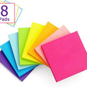 Eastern Wolf 8 Pads Sticky Notes 3x3 Self-Stick Notes 8 Bright Multi Colors Purple Sticky Notes, 85 Sheet/Pad