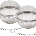 Fu Store 2pcs Stainless Steel Mesh Tea Ball 2.1 Inch Tea Strainers Teas Infuser Strainer Filters for Teas