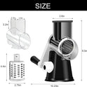 Cambom Rotary Cheese Grater Hand Crank Cheese Shredder for Fresh Cheese, Vegetable, Nuts,Non-slip Suction Base, Free Cleaning Brush Three Blades, Black