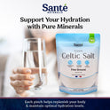 Sante Naturelle Celtic Salt Organic Fine Ground - 1.1lb (18oz) Unrefined French Mineral Sea Salt Organic, Rich in 82+ Minerals, 100% Natural & Hand Harvested Sal Celtica