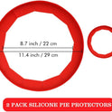 Adjustable Silicone Pie Crust Shields - Baking Protectors Cover Ring Fits 8-11.4 Inch Pies