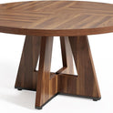 LITTLE TREE Round Dining Table for 4-6 People, 47 Inches Dining Room Table with Wooden Pedestal Base, Brown Dinner Tables, Circle Kitchen Tables for Dining Room, Kitchen, Living Room(Table Only)