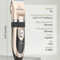 oneisall Dog Clipper Low Noise, Dog Grooming Kit with Rechargeable, Pet Shaver Cordless Electric Quiet Hair Clipper Set for Dogs Cats Pets（Gold）