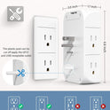 Mifaso 3-Sided Multi Plug Power Strip, Wall Extender with Shelf, Night Light & Surge Protector, USB Wall Charger with 5 AC Wide Space Outlets and 3 USB & 1 C Port, White