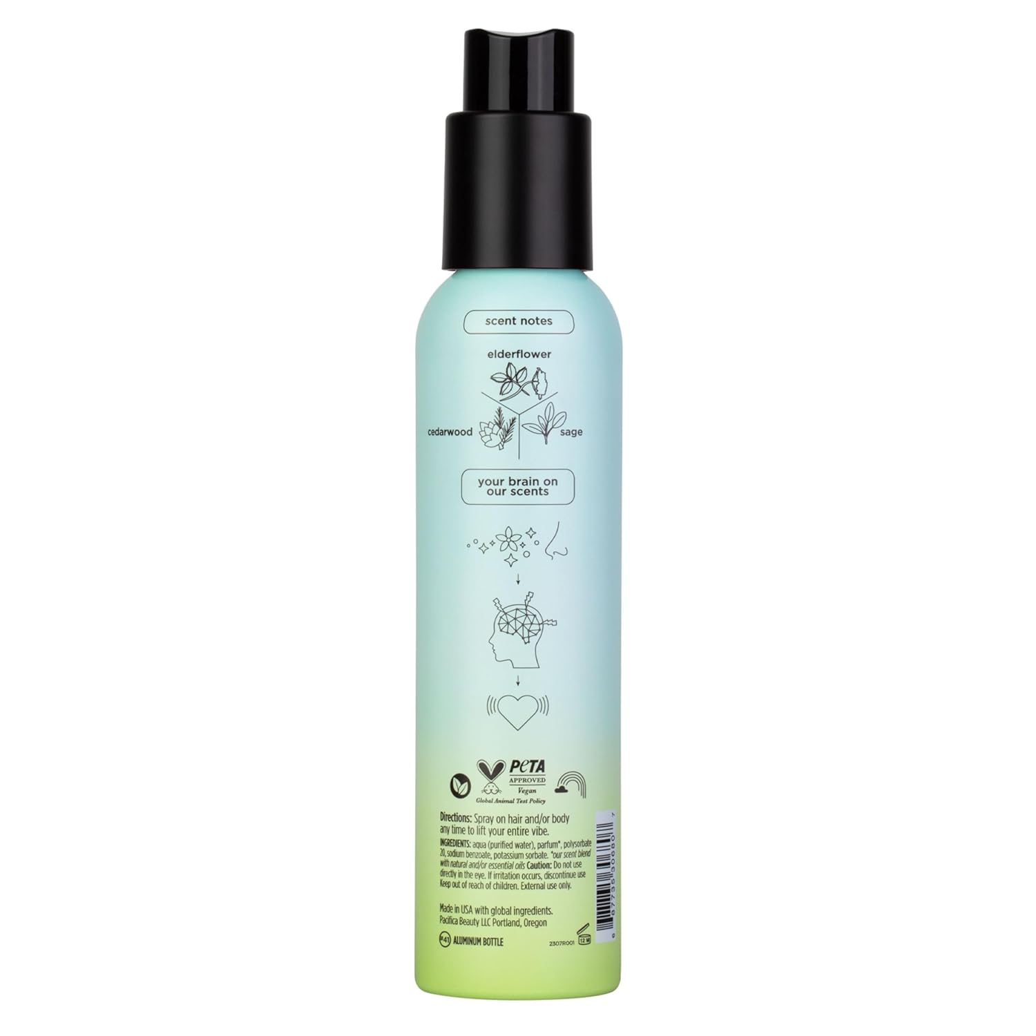 Pacifica Hair Mist Perfume & Full Body Spray for Women - Montana Sky Body Mist Fragrance w/Cedarwood, Elderflower, Black Pepper, Sage & Sandalwood Clean Beauty Alcohol-Free, Vegan & Cruelty-Free 5 oz