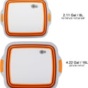 Tiawudi Large Collapsible BBQ Prep Tub with Lid(4.22 Gal/16L), Foldable Camping Sink with Colander, Cutting Board, Dish Basin for Kitchen, Bowl, Vegetable and Fruit, Storage Basket for Picnic