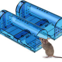 Humane Mouse Trap | Catch and Release Mouse Traps That Work | Mice Trap No Kill for mice/Rodent Pet Safe (Dog/Cat) Best Indoor/Outdoor Mousetrap Catcher Non Killer Small Capture Cage (Blue)