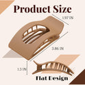 8 Pack Flat Hair Clips for Women – Large Matte Rectangle No-Slip Claw Clips, Strong Hold Square Hair Accessories for Thick & Thin Hair, Lay Flat Design for Work & Daily Styling