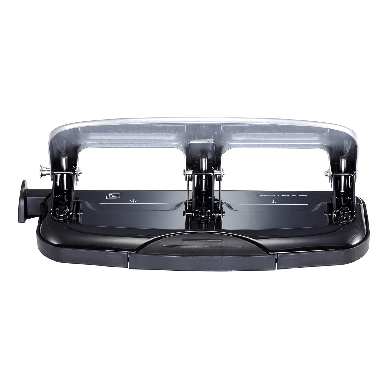 Bostitch Office EZ Squeeze 3-Hole Punch, 20 Sheet Capacity, Reduced Effort, No Jam Technology , Silver