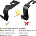 Car Hooks Universal Car Vehicle Back Seat Headrest Hanger Holder Hook Microfiber Leather & Stainless Steel for Bag Purse Cloth Drink Grocery (Black)