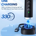 Bymore Electric Toothbrush for Adults, Sonic Rechargeable Toothbrush with 8 Brush Heads, 330-Day Battery, 5 Cleaning Modes & 2-Min Timer, Travel-Friendly Ultra Clean Design – Black