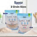 Sante Naturelle Celtic Salt Organic Fine Ground - 1.1lb (18oz) Unrefined French Mineral Sea Salt Organic, Rich in 82+ Minerals, 100% Natural & Hand Harvested Sal Celtica