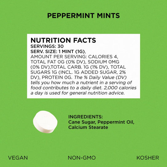 SIMPLY MINTS Natural Peppermint Breath Mints, 6 Pack (180 Pieces), Made With Real Peppermint Oil | Aspartame-Free, Sorbitol-Free, Xylitol-Free, Vegan, Kosher, Non-GMO
