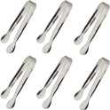 6PCS Ice Tongs Mini Sugar Tongs 4.25Inch Stainless Steel Kitchen Utensils Set,Small Serving Tong and Tiny Kitchen Tong for Appetizers,Tea Party, Coffee Bar, Desserts by Sunenlyst (Silver)