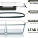 M MCIRCO 10-Pack,30 Oz Glass Meal Prep Containers 2 Compartments Airtight Lunch Bento Boxes with Lids, Glass Food Storage Containers, Microwave, Oven, Freezer and Dishwasher