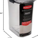 Rubbermaid Brilliance 16-Cup Airtight Food Storage Container with Lid Clear/Grey - optimal for pantry organization flour sugar and food storage