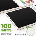 Soucolor Sketch Book, Spiral Bound Acid-Free Sketchbook with 68lb/100gsm for Paper Painting, Drawing, Writing, Artist Sketching Pad for Kids, Adults & Teens, 100 Sheets (Black, 9 x 12 Inch, Pack of 1)