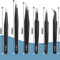 6 Pcs Precision Tweezers Set, Premium Anti-Static Stainless Steel Tweezer, ESD Curved of Tweezers for Electronics, Craft, Laboratory Work, Jewelry-Making, etc