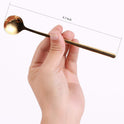 4 PCS 6.7 Inches Coffee/ Tea Spoons Long Handle, Gold, Ice Tea, Espresso Stainless Steel Long Spoons for Stirring