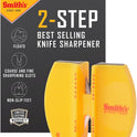 Smith's CCKS 2-Step Knife Sharpener - Yellow - 2-Step Preset Coarse & Fine Slots - Outdoor Handheld Knife Sharpener - Fishing, Hunting, Fillet, Pocket Knives - Compact Plastic Portable Keychain Tool