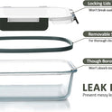 M MCIRCO 24-Piece Glass Food Storage Containers with Upgraded Snap Locking Lids,Glass Meal Prep Containers Set - Airtight Lunch Containers, Microwave, Oven, Freezer and Dishwasher