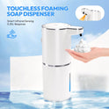 2 Pack Automatic Foaming Soap Dispenser,Touchless Foam Soap Dispenser,12.8oz Rechargeabled Wall Mounted Smart for Bathroom and Kitchen Dish Soap,Easy for Toddlers(White)