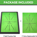 Golf Hitting Mat, Golf Training Mat for Swing Path Feedback Detection Batting,Extra Replaceable Golf Practice Mat 16"x12", Golf Gifts for Men Women for Home Indoor Outdoor