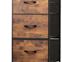 WLIVE Dresser with 4 Drawers, Fabric Storage Tower, Organizer Unit for Bedroom, Hallway, Entryway, Closets, Sturdy Steel Frame, Wood Top, Easy Pull Handle, Rustic Brown Wood Grain Print