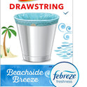 Glad Odorshield Small Drawstring Trash Bags, 4 Gal, Febreze Beachside Breeze, 80 Ct, Pack May Vary