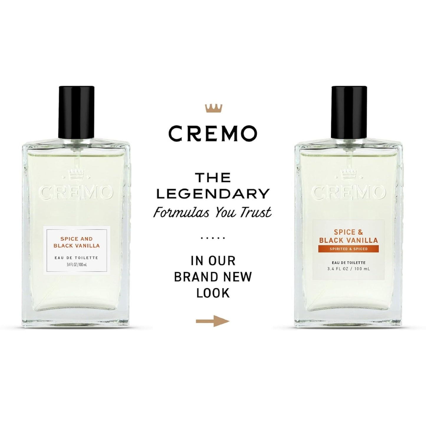 Cremo Cologne for Men - Spice & Black Vanilla Mens Cologne Spray - An Explosion of Vibrant Spices, Dark Woods and Black Vanilla, Fragrances For Men, 3.4 Fl Oz