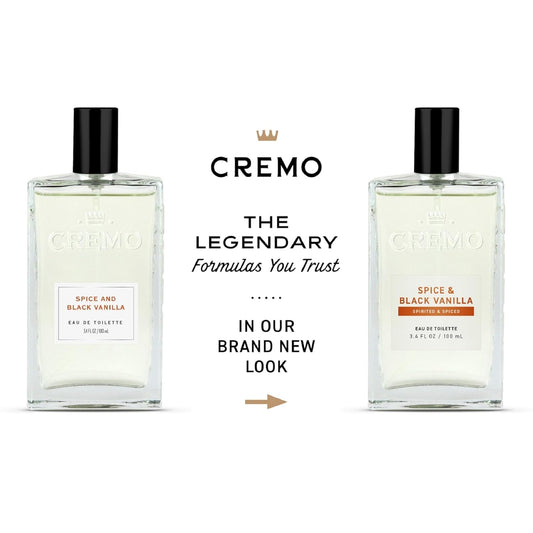 Cremo Cologne for Men - Spice & Black Vanilla Mens Cologne Spray - An Explosion of Vibrant Spices, Dark Woods and Black Vanilla, Fragrances For Men, 3.4 Fl Oz