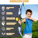 2 Pack Kids Bow and Arrow Set with LED Flash Lights, 14 Suction Cup Arrows and Fluorescence Standing Target-Perfect Indoor and Outdoor Game Archery Set Toy Gift for 4 5 6 7 8-12 Year Old Boys