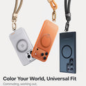 TORRAS Phone Lanyard Crossbody with 2 Phone Tabs, Adjustable Anti Theft Phone Strap for All Phones, Premium Metal Buckles, Skin-Friendly, Universal Cell Phone Neck lanyard for Travel Essentials, Black