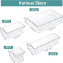 WOWBOX 25 PCS Clear Plastic Drawer Organizer Set, 4 Sizes Desk Drawer Divider Organizers and Storage Bins for Makeup, Jewelry, Gadgets for Kitchen, Bedroom, Bathroom, Office