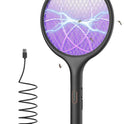 YISSVIC Electric Fly Swatter Bug Zapper Racket Dual Modes Mosquito Killer with Purple Mosquito Light Rechargeable for Indoor Home Office Backyard Patio Camping (Black) (Black-1 Pack)