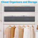 Budding Joy 90L Under Bed Storage Containers, Closet Organizers and Storage Bins, Foldable Underbed Storage Bags for Wrapping Paper, Blanket, Clothing, Comforter, Sweaters, Pillows, Linen Sheets, Grey