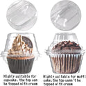 50 Pack Individual Cupcake Containers Plastic Cupcake Boxes Cupcake Holders Stackable Deep Dome Cupcake Carrier