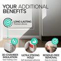 Vellure door draft stoppers for bottom of door - NEW premium door sweep / door seal strip (save energy – installs quickly and easily) door weather stripping, ideal for keeping out cold (1x39" white)