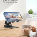 Nulaxy Dual Folding Cell Phone Stand, Fully Adjustable Foldable Desktop Phone Holder Cradle Dock Compatible with iPhone 17 16 15 14 13 12 11 Pro Max Xs Xr X 8, Nintendo Switch, All Phones