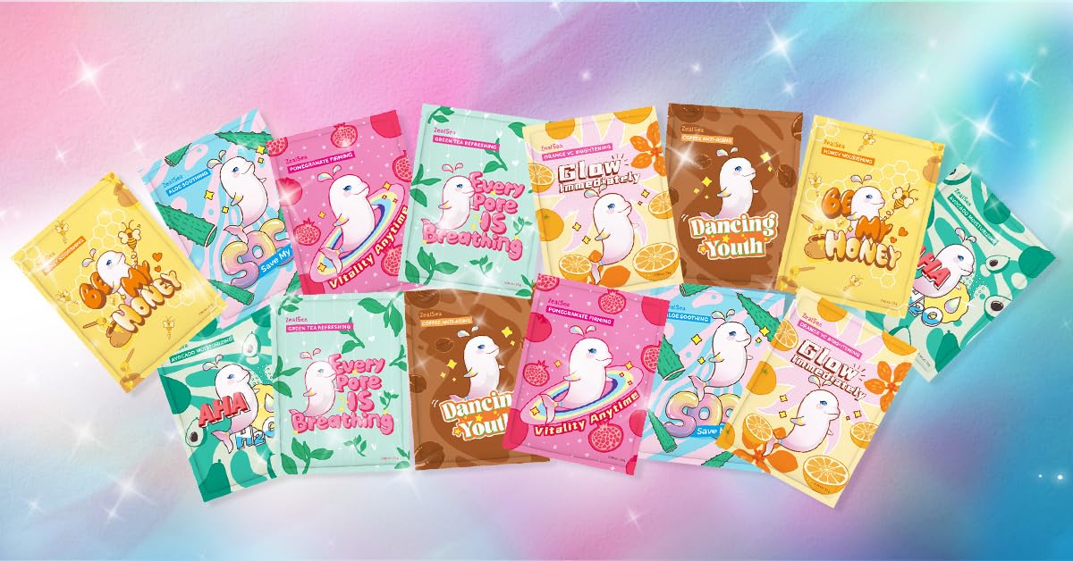 ZealSea Face Masks Skincare, Facial Masks for All Skin Types 7 Pack
