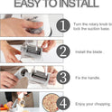 Ourokhome Rotary Cheese Grater Hand Crank, Kitchen Shredder Speed Mandolin Slicer Nuts Grinder with Handle and Drum Blades for Cheese, Vegetable, Walnuts, Chocolate, Potato, Carrot, 3 Blades, White