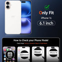 FNTCASE for iPhone 16 Case Clear: Magnetic Phone Cases with Screen Protector Drop Proof Compatible with Magsafe Slim Anti Yellowing Rugged Shockproof Protective Transparent Cell Cover (A-Clear)