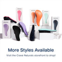 Crave Naturals Glide Thru Hair Brush - Detangler Brush for Curly, Straight, Wet or Dry Hair - Gentle Detangling Brushes for Adults, Kids, Toddlers - Hair Accessories for Women, 7.5x3 - Purple