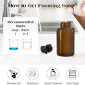 Luxspire Foaming Soap Dispenser, Glass Foam Pump Soap Dispenser, Non-Slip Hand Soap Bottle with 5 Waterproof Labels, 15 Oz Refillable Liquid Soap Bottle for Bathroom & Kitchen, Amber, 2 Pack