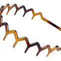 Zig Zag Headbands, Recycled Plastic Wavy Hair Band with Teeth, Headbands for Women and Men, Classic 90s Hair Accessories, (1 Black Color+1 Brown)