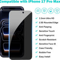 PEHAEL 3+3Pack for iPhone 17 Pro Max Privacy Screen Protector with Camera Lens Protector Full Coverage Anti-Spy Tempered Glass Film 9H Hardness Easy Installation Bubble Free [6.9 inch]
