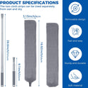 Retractable Gap Dust Cleaner Cleaning Tools with 2 Microfiber Dusting Cloths Long Handle 60inches Washable and Retractable Duster Brush for Cleaning Under Appliances Furniture Couch Fridge