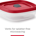 Rubbermaid 16-Piece BPA-Free Plastic Food Storage Set, Red Vented Lids - Microwave, Dishwasher Safe: Perfect for Meal Prep, Leftovers, and Kitchen Organization