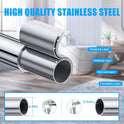 TEECK Shower Curtain Rod, 32-80 inch Adjustable Spring Tension Curtain Rod, Never Rust Anti-Slip Shower Curtain Rod for Bathroom, No Drilling, Never Collapse, Easy to Use, Silver